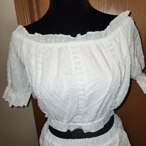 Stunning White Off-Shoulder Women's 2-piece Dress